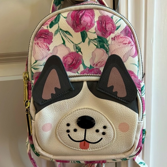 Betsey Johnson Handbags - Betsey Johnson Roses & Puppy Mini Backpack - NWOT